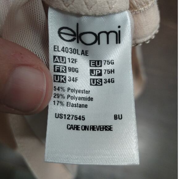 Elomi NWOT Size 34G Cate Latte Full Cup Shaping Satin Underwire Banded Bra - Picture 5 of 5